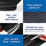 Moteloor Rear Bumper Guard Protector - Carbon Fiber Leather Anti-Scratch Strip for SUV/Trunk, Universal Fit Protective Film (37.4x2.56in)