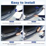 Moteloor Rear Bumper Guard Protector - Carbon Fiber Leather Anti-Scratch Strip for SUV/Trunk, Universal Fit Protective Film (37.4x2.56in)