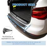 Moteloor Rear Bumper Guard Protector - Carbon Fiber Leather Anti-Scratch Strip for SUV/Trunk, Universal Fit Protective Film (37.4x2.56in)