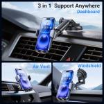 3-in-1 Adjustable Car Phone Holder Mount
