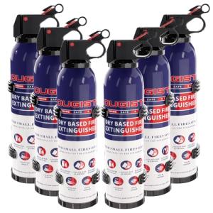 ABC Fire Extinguisher for Home & Vehicle - Compact Fire Extinguisher | Grease & Electrical Fire Extinguisher for Kitchen, Car, Office, Easy to use(6-Pack, 1.32lb Each)