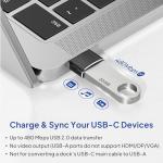 USB to USB-C Adapter 4 Pack for Car Charging