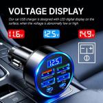 6 Ports Car Cigarette Lighter Adapter,Upgraded Car Cigarette Lighter USB Charger with Super/PD/3.1A/QC3.0 as Vehicle Electronics,24V/12V Cars Charger Adapter with LED Voltage Display