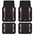 Rubbermaid Car Floor Mat, Heavy Duty All-Weather Car Mats Full Set with Dual-Tone Pink Aluminum Inserts – Universal Fit, Anti-Slip Backing, Trim-to-Fit for Most SUV, Sedan, Van