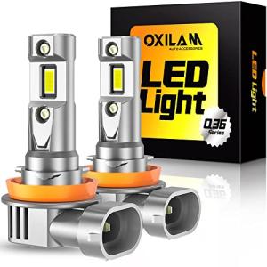 OXILAM H11 H8 H9 LED Bulb, 900% Ultra-Brightness, 5 Min Quick Install, 70000 Hours Lifespan, No Flicker, Plug and Play, Pack of 2