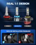 Marsauto H11/H8/H9 Bulbs, 30000LM Super Bright, 1:1 MINI Design H11 Bulbs, 3 MIN Plug and Play, Non-Polarity Fog Light, 60000+ HRS Ligespan, IP68, Pack of 2