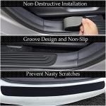 ASUBHA Car Rear Bumper Protector, Bumper Guard, Universal Black Rubber Anti-Scratches Trunk Door Protective Pad, Automotive Exterior Accessories Non-Slip Bumper Protection Strip for Cars SUVs Trucks