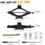 Scissor Car Jack 2.5 Ton (5511 lbs) Tire Changing Kit with Lug Wrench - Emergency Kit for Car, SUV, MPV