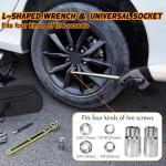 Scissor Car Jack 2.5 Ton (5511 lbs) Tire Changing Kit with Lug Wrench - Emergency Kit for Car, SUV, MPV