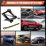 nkpyln 3 Ton (6610 Lbs) Car Jack, Universal Heavy Duty Scissor Jack, Professional Spare Tire Changing Kit with Lug Wrench, Portable Car Emergency Lift Jack Kit for Car, SUV, Sedan, Crossover