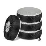 Tuxihapp 4PCS Car Tire Covers Set, Waterproof RV SUV Trailer Spare Tire Storage Bag with Handle, Portable Anti-UV Sun Snow Rain Wheel Cover, Dustproof Wheel Protector for 13-18 Inch Tires Diameter (S)
