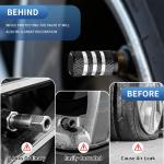 Metal Valve Stem Caps, 4 Piece Aluminum Alloy Wheel Car Tire Air Valve Caps Cover, Anti-Rust,Anti-Dirty,Waterproof (Black)