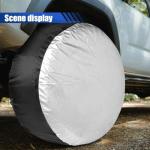 Tuxihapp 4PCS Car Tire Covers Set, Waterproof RV SUV Trailer Spare Tire Storage Bag with Handle, Portable Anti-UV Sun Snow Rain Wheel Cover, Dustproof Wheel Protector for 13-18 Inch Tires Diameter (S)