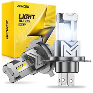 ZonCar H4 LED Bulbs - Ultra-Bright White, 60000LM