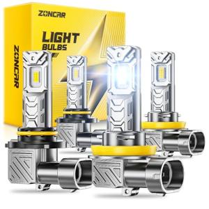 ZonCar 9005 H11 Fog Light Bulbs Combo, Bright 120000LM