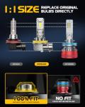 ZonCar 9005 H11 Fog Light Bulbs Combo, Bright 120000LM