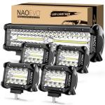 NAOEVO 12" LED Light Bar with 4 Pod Lights
