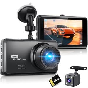 Miden S7 4K Dual Dash Cam with 64G SD Card