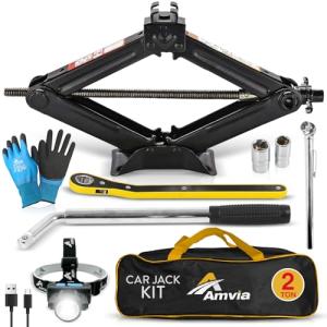 2 Ton Scissor Car Jack Kit with Lug Wrench