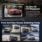 Miden S7 4K Dual Dash Cam with 64G SD Card