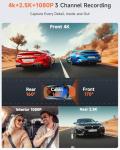 4K Triple Channel Dash Cam with Night Vision