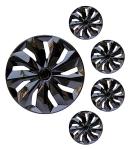 Hubcaps Wheel Covers Replacement R15 Size Hub Caps Universal-Fit Steel Wheel ABS Rims Cover Tire Cap for Car Sedan SUV Truck Van -Set of 4 （15-inch，Black）