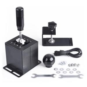 CNRAQR PC USB Simulator Shifter 7+R H Gear Shifter with L Shape Clamp Set for Gear shift PC Windows Steering Compatible with G29/G27/G25, T300RS/GT Wheel