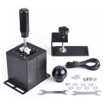 CNRAQR PC USB Simulator Shifter 7+R H Gear Shifter with L Shape Clamp Set for Gear shift PC Windows Steering Compatible with G29/G27/G25, T300RS/GT Wheel