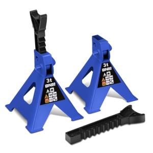DNA Motoring 1 Pair Jack Stands, 3 Ton (6600 lbs) Capacity Car Lifting Stand, Adjustable Height Car Jack Stands for Cars, Sedans, Small Vehicles, SUV, TOOLS-00682-BL