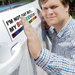 Frienda 10 Pcs Bumper Decals Funny LGBT Stickers Rainbow Bumper Prank Car Stickers Colorful Car Accessories for Truck Vehicle Luggage Window Refrigerator(Magnetic,Stylish Style)