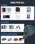 iPhone 17 16 15 Car Charger Fast Charging, 90W 4-Port USB C Fast Car Charger Cigarette Lighter Adapter with 240W 3FT USB-C Cable for iPhone 17/Air/17 Pro/16/15 Pro Max/Plus/16e, iPad, Galaxy, Android