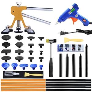 Gliston Auto Dent Puller Kit - Adjustable Golden Dent Remover Tools Paintless Dent Repair Kit Dent Lifter Puller for Car Large & Small Ding Hail Dent Removal