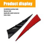 Ajxn 2 PCS Car Modified Spoiler Kits, 9.2In x 8.0In x 1.9In Waterproof ABS Vehicle Leaf Shape Vent Covers with Adhesive, Universal Side Intake Decorative Cover Hoods for SUV Car Truck (Black)