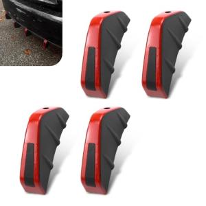 Opuweiy 4 PCS Universal Car Bumper Lip Spoiler Kit, Exterior Auto Mods Accessories with Anti-Scratch Design, Suitable for Most Vehicles (Red)