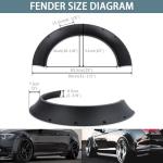 DREAMIZER 4Pcs Universal Flexible Car SUV Large Wide-Body Kit 80mm Off-Road Fender Flare Durable PU Wheel Arch Protector
