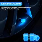 20 Pcs Glow in The Dark Tire Valve Caps Fluorescent Tire Valve Stem Caps, Cool Car Present for Universal Decoration Accessories for Car SUV Bicycle Motorcycles Trucks (Blue)