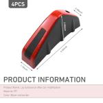 Opuweiy 4 PCS Universal Car Bumper Lip Spoiler Kit, Exterior Auto Mods Accessories with Anti-Scratch Design, Suitable for Most Vehicles (Red)