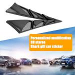 Ajxn 2 PCS Car Modified Spoiler Kits, 9.2In x 8.0In x 1.9In Waterproof ABS Vehicle Leaf Shape Vent Covers with Adhesive, Universal Side Intake Decorative Cover Hoods for SUV Car Truck (Black)