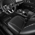 CAR PASS 14 PCS Bling Diamond Car Accessories Set for Women, Leather Seat Covers Front Seats Sparkly Rhinestone 15'' Steering Wheel Covers Shining Diamond Car Floor Mats Cute Interior Sets, Silver