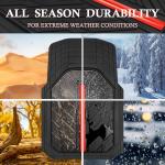 CAR PASS Rubber Floor Mats for Cars, Car Mats Full Sets DeepDish,Universal S~L Size Trim-to Fit Automotive Floor Mat for Truck Van SUV, Heavy Duty Waterproof All-Weather Floor liners Durable Black Red