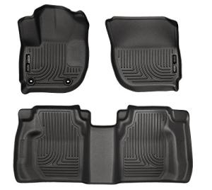 Husky Liners Weatherbeater Floor Mats | Fits 2015-2020 Honda Fit | Front & 2nd Row, 3-pc Black - 99491