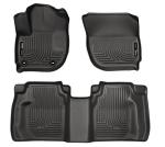 Husky Liners Weatherbeater Floor Mats | Fits 2015-2020 Honda Fit | Front & 2nd Row, 3-pc Black - 99491