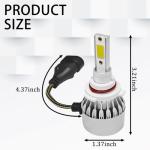 tobenbone 2 PCS 9005/HB3 Car LED Light Replacement, 3800LM 6000K Super Bright Waterproof C6 Fog Lighting Bulb, Plug & Play Led Headlights High and Low Beam Car Accessories