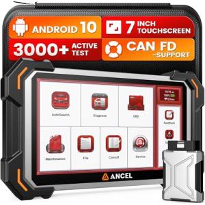 ANCEL DS500BT Bidirectional Scan Tool, Full-System Automotive Diagnostic Scanner with 28+ Services, Injector Coding, DPF/Brake/BMS/Oil/Gear/Throttle Functions, CAN FD Support, Lifetime Free Updates