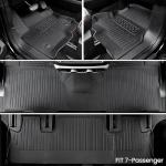 JOULARISE Floor Mats Cargo Mat for 2018-2024 Ford Expedition 7 Seats Captain Chairs(Not for Max Model), All Weather TPE Cargo Liner Backrest Mats Door Sill Protectors Car Accessories (Floor Mats Set)