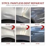 97pcs Dent Puller Kit, Car Dent Puller for Dent Repair, Car Dent Puller Kit with Golden Lifter, Slide Hammer T-Bar, Bridge Puller, Paintless Dent Removal Kit for Car Refrigerator Door Ding Repair