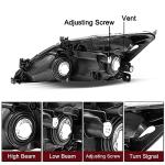 JSBOYAT Headlight Assembly Replacement for 2003-2007 Honda Accord Halogen Headlamp Chrome Housing with Amber Reflector (Driver & Passenger Side)