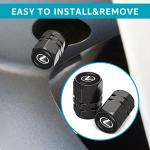 Tire Valve Caps, Valve Stem Caps Fit Lexus ES350 GS350 GS300h GS450h is300 es350 ls460 rx350 NX300h, Alloy Car Tire Caps for Corrosion Resistant Leak-Proof Car Accessories, Black