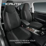 PIC AUTO High Back Front Car Seat Covers - Sports Carbon Fiber Mesh Design Seat Covers, Universal Fit, Airbag Compatible (Black)