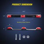 Nilight TL-11 1PC Red 9 LED ID Bar Marker Tail Black Stainless Steel Bracket for Truck Trailer Boat Identification Light